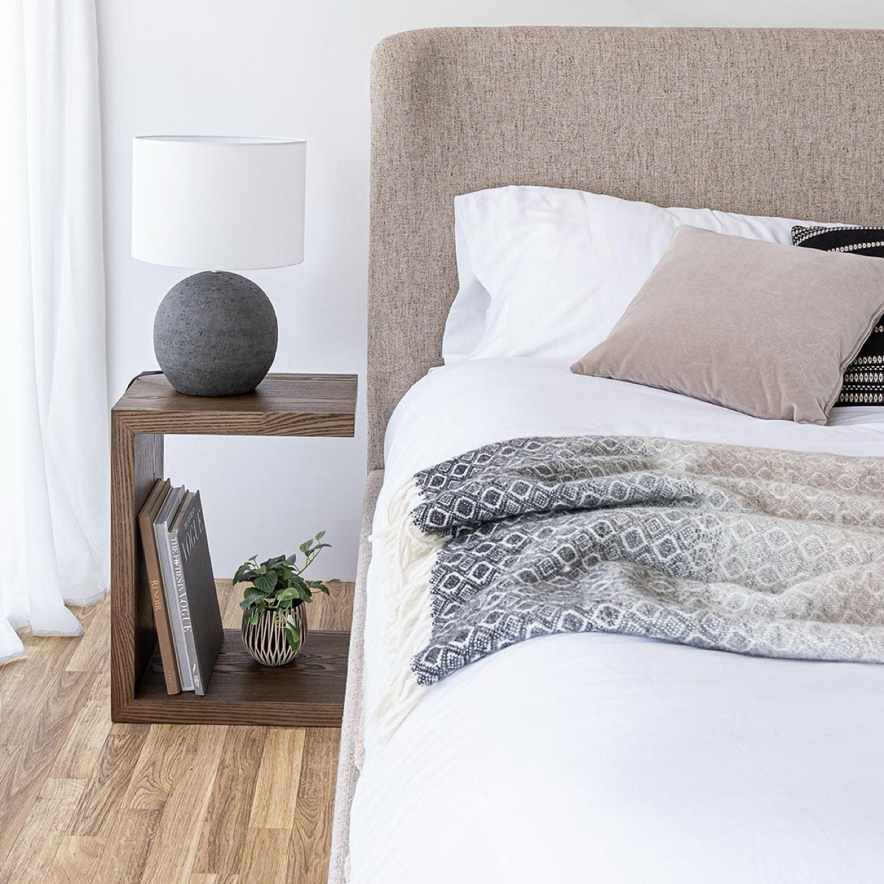 Faye Queen Bed Short - Taupe - King