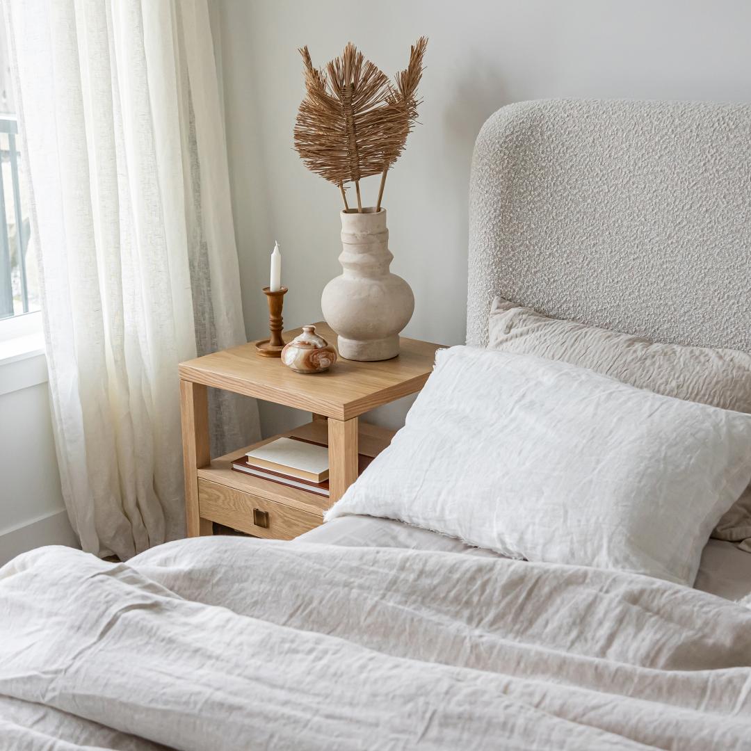 Faye Queen Bed Short - Off White - Queen