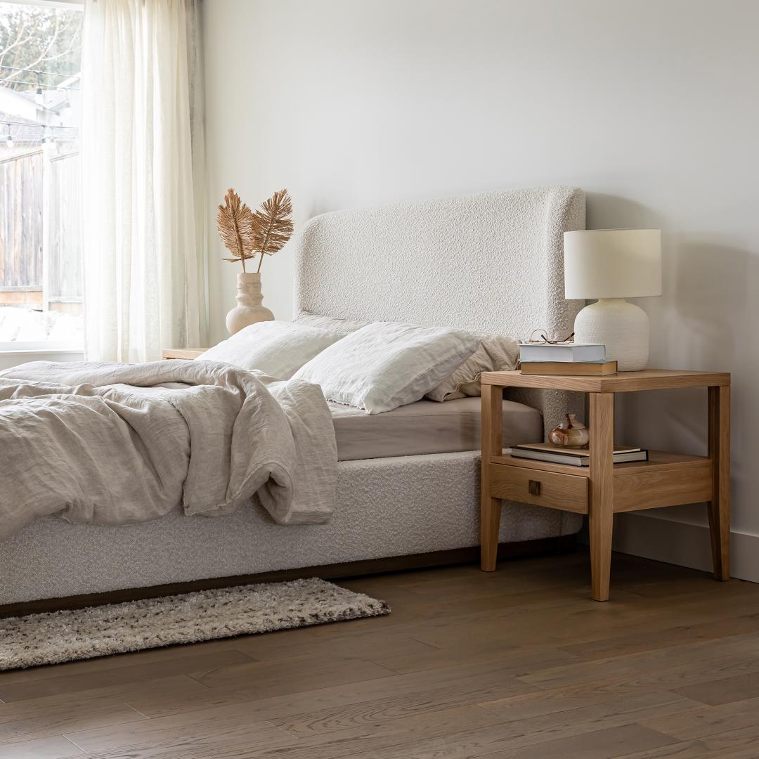 Faye Queen Bed Short - Off White - Queen