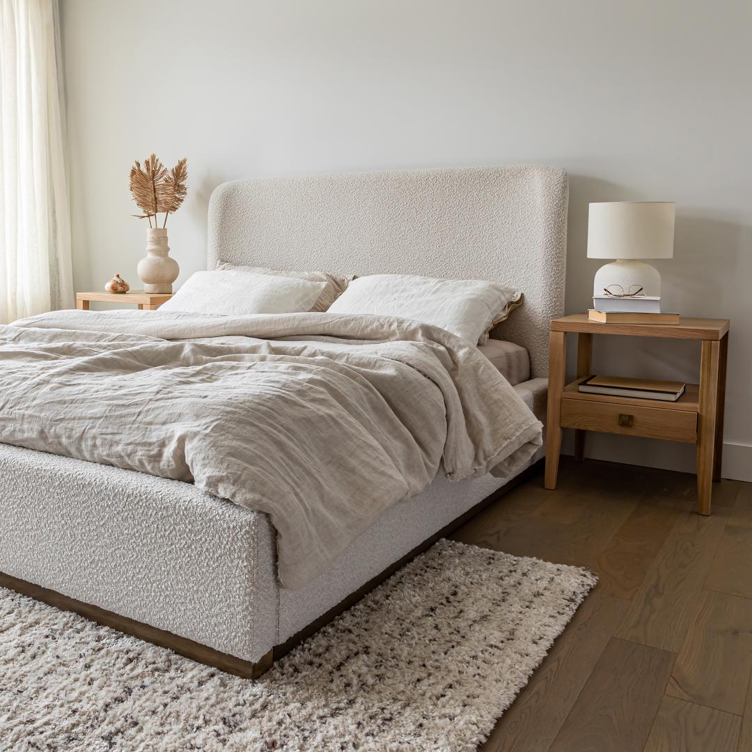 Faye Queen Bed Short - Off White - Queen