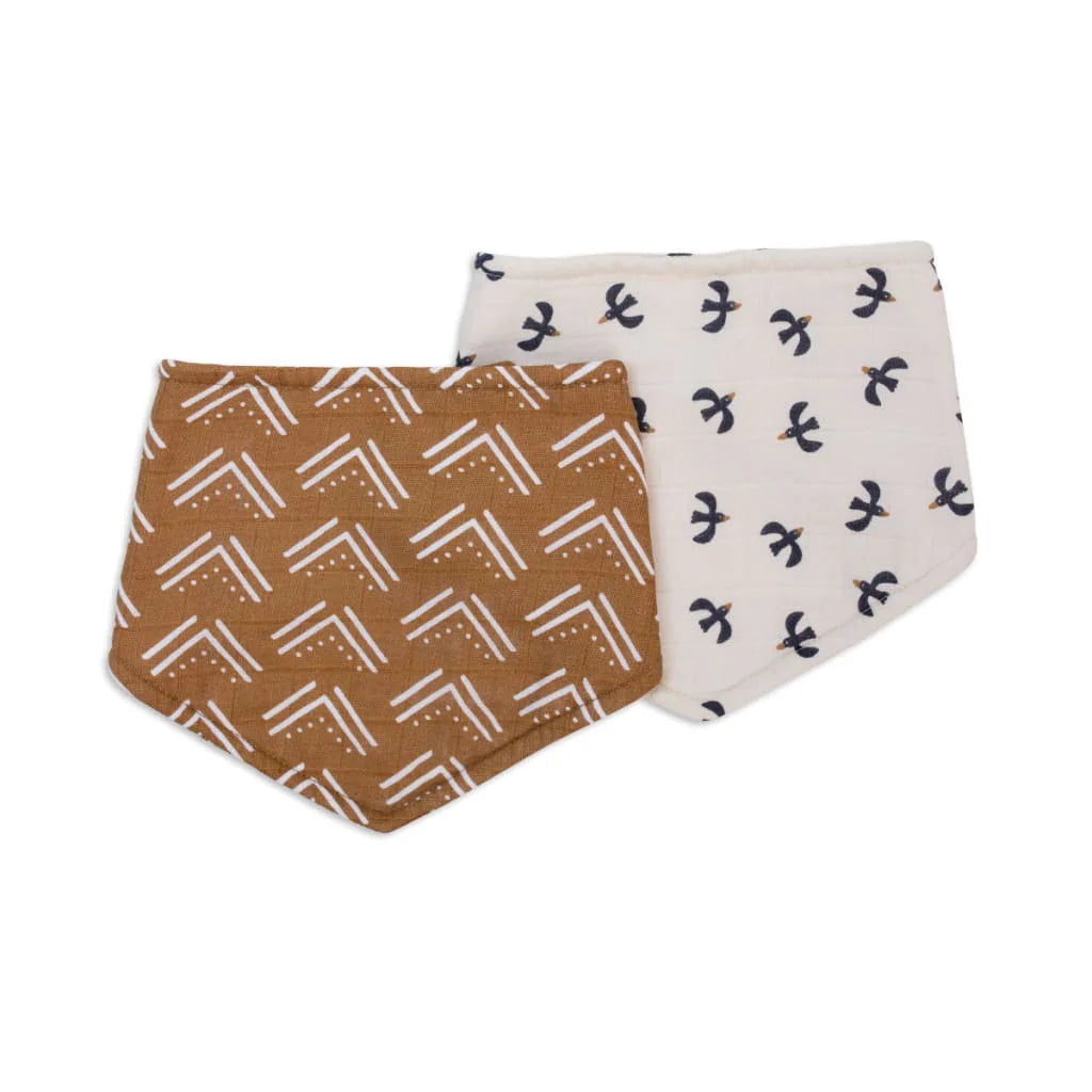 Mud Cloth & Black Birds - Bandana Baby Bibs