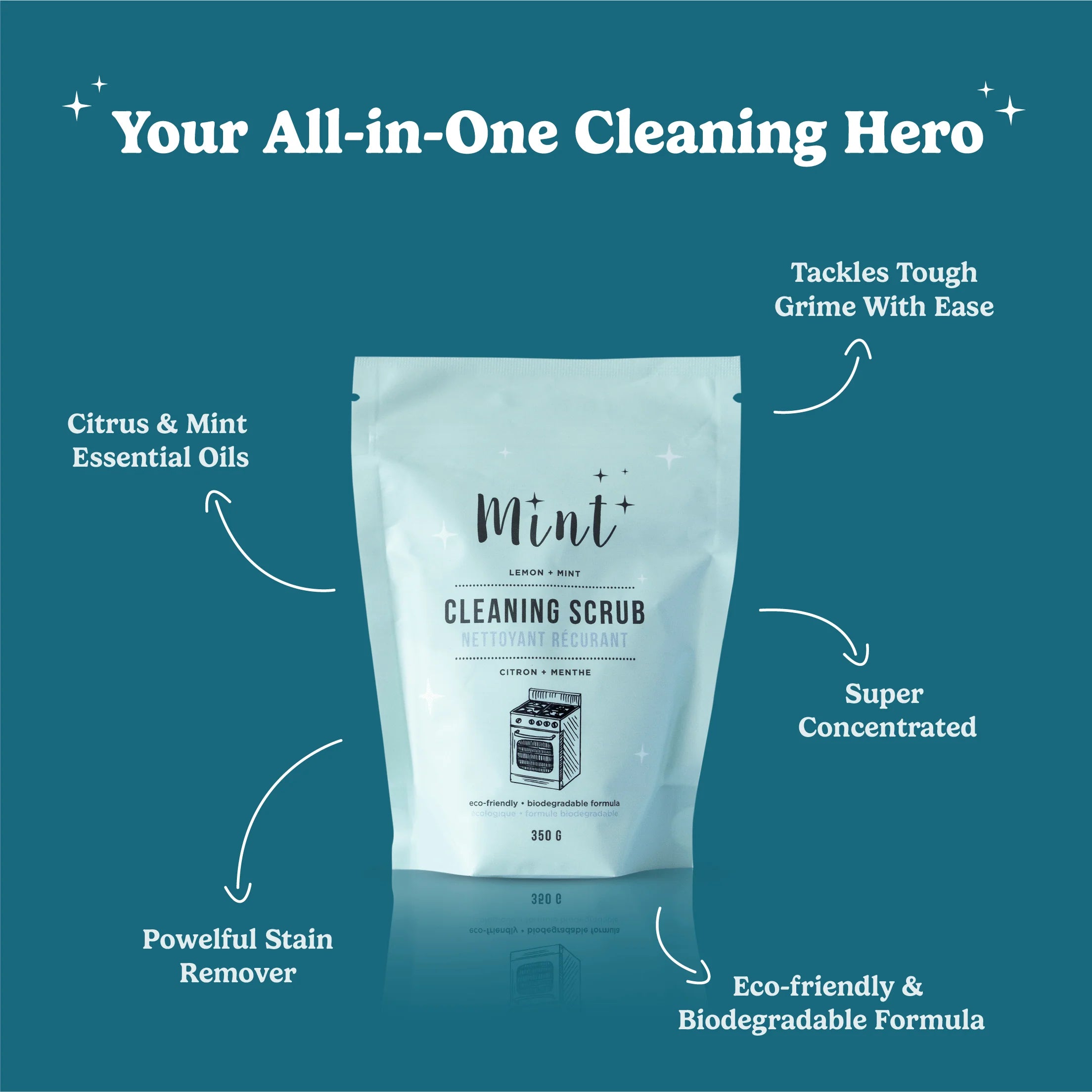 Mint Cleaning Scrub - 350g Bag