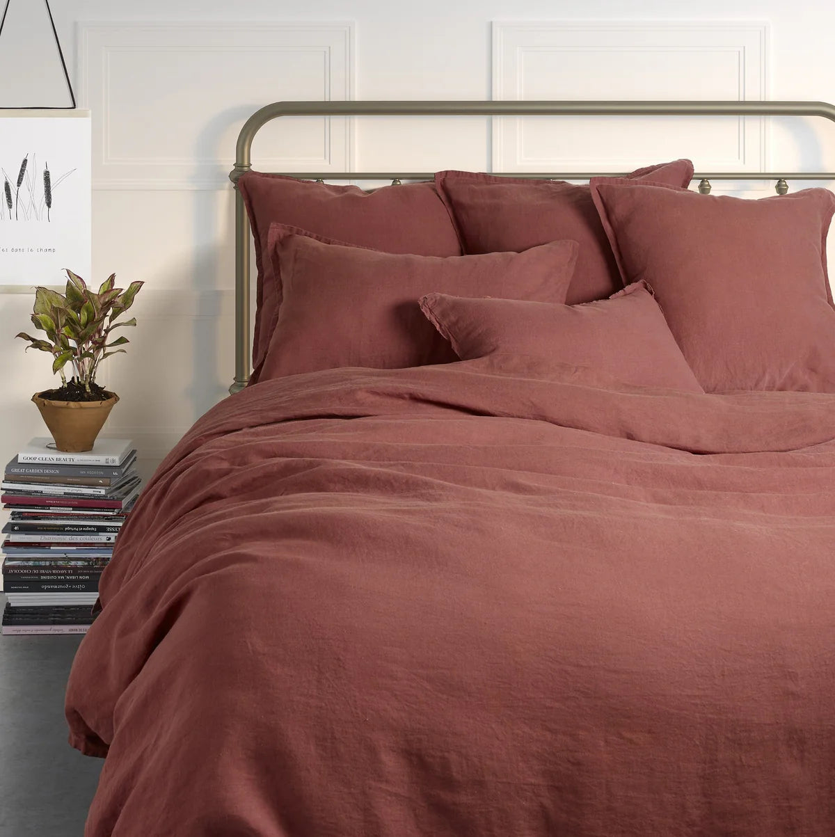 Linen Pillow Sham - Terracotta - 100% Belgian linen