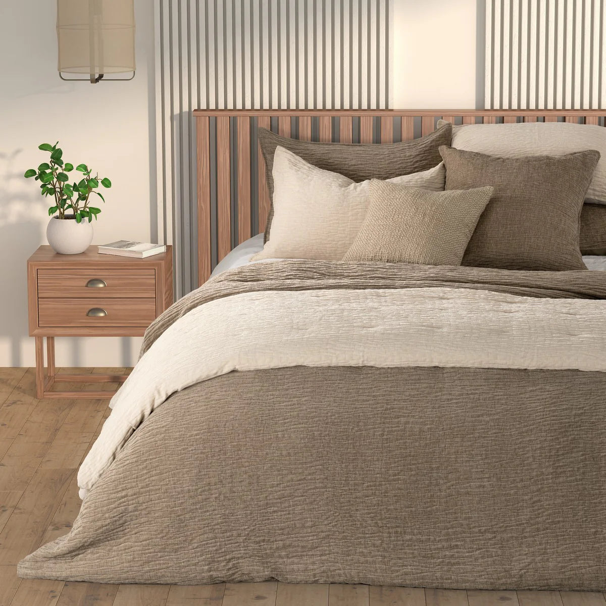 BARBARA TAUPE TEXTURED DUVET COVER
