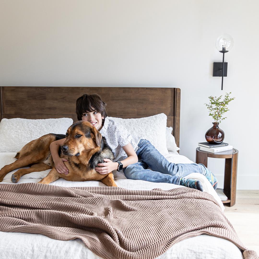 Luna Wood Tool-Free Double Bed - Coffee