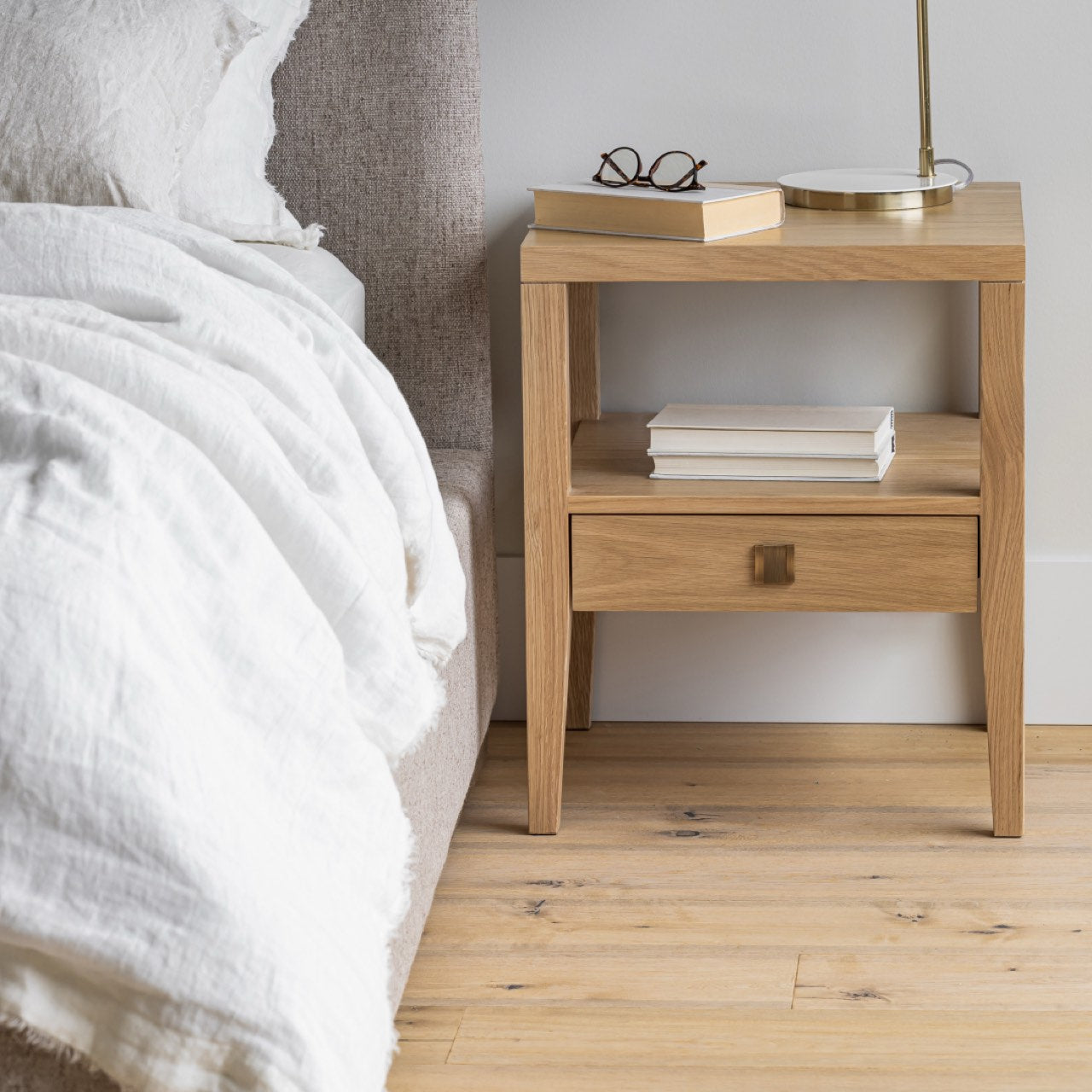 Hara 1 Drawer Accent Table - Natural Oak