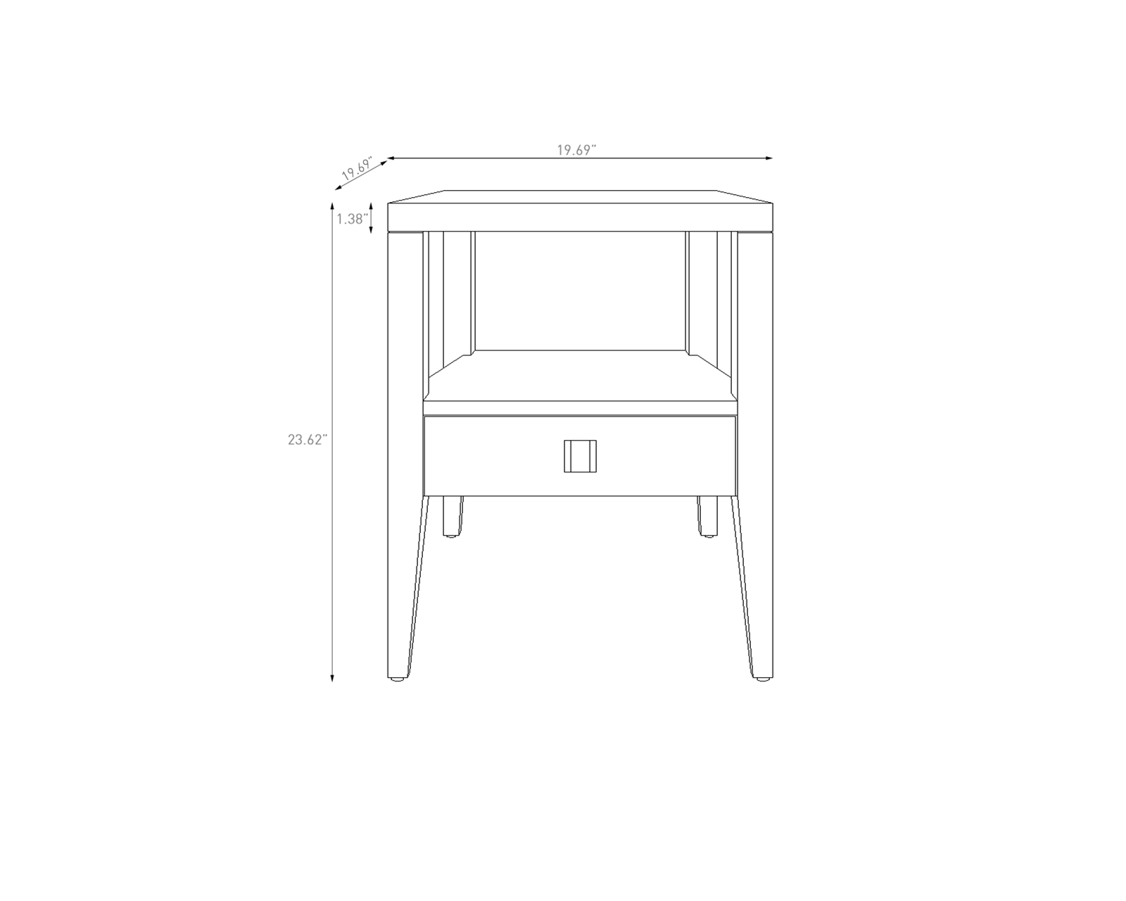 Hara 1 Drawer Accent Table - White