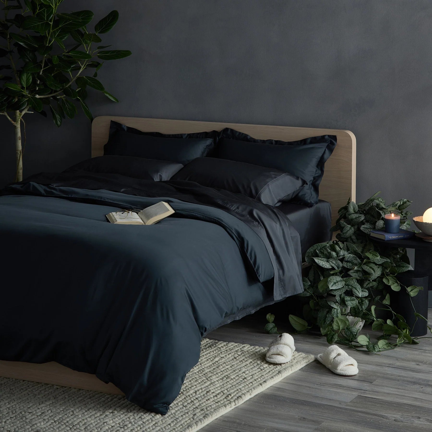Bamboo Duvet Cover Set - Charcoal