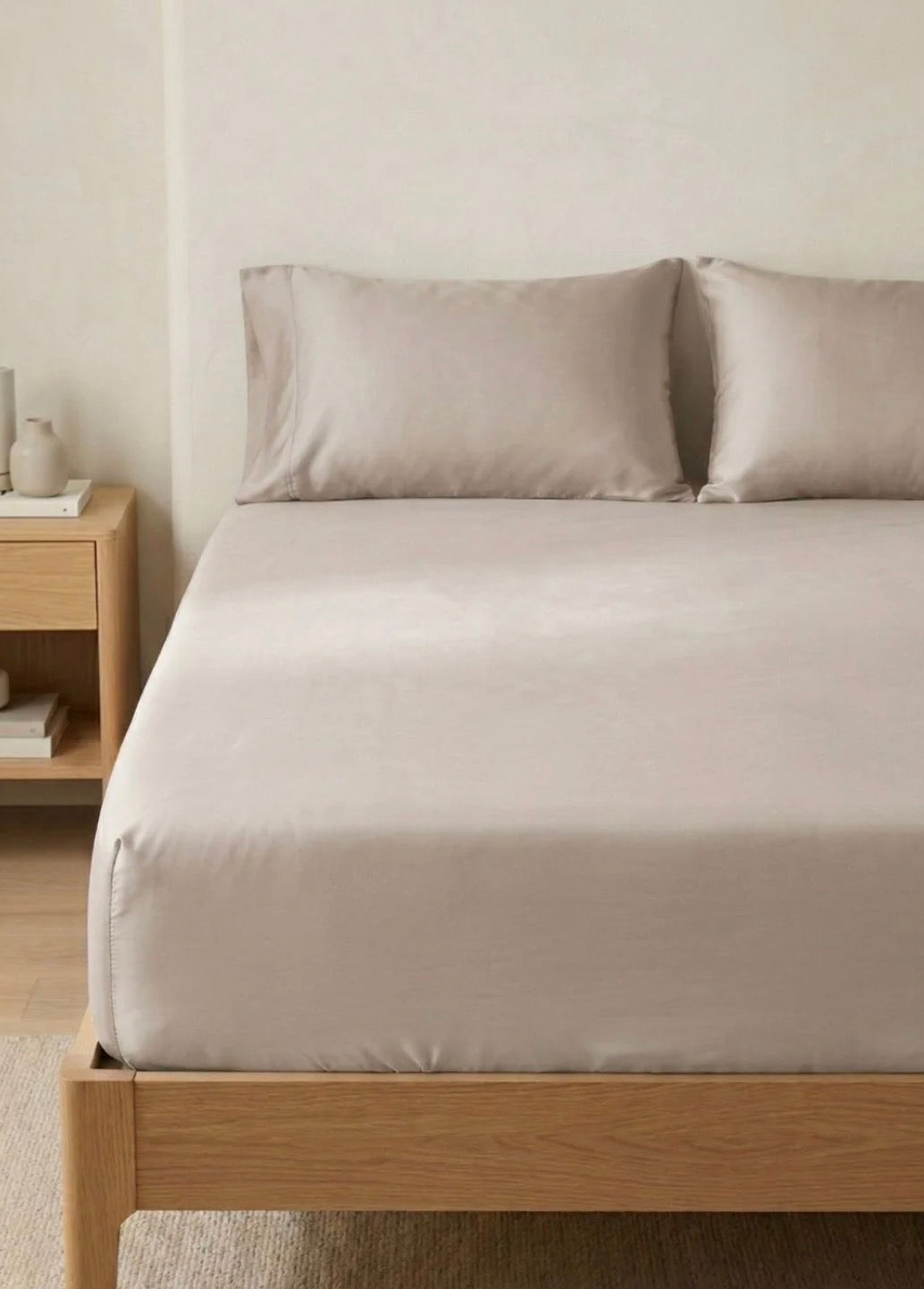 Warm Taupe Bamboo Fitted Sheet – Ultra Soft 400 Thread Count