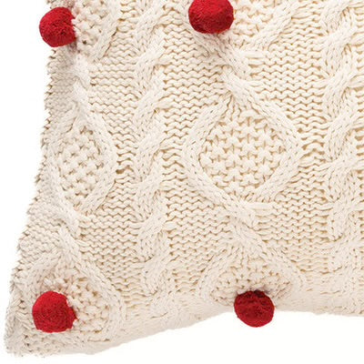BELL CREAM CABLE KNIT DECORATIVE PILLOW