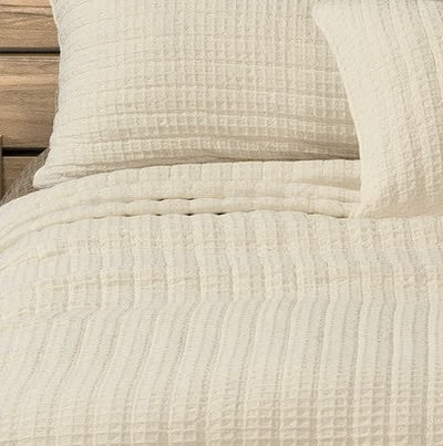 SPIRIT CREAM WAFFLE COTTON QUILT