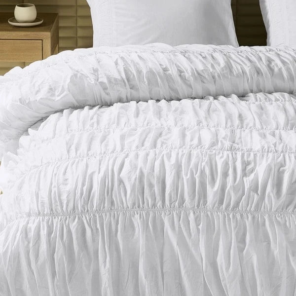 RUFFLE ROMANTIC WHITE DUVET COVER
