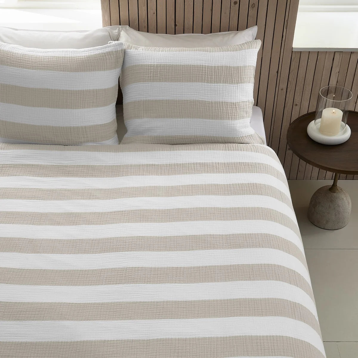 STRIPE NATURAL DUVET COVER