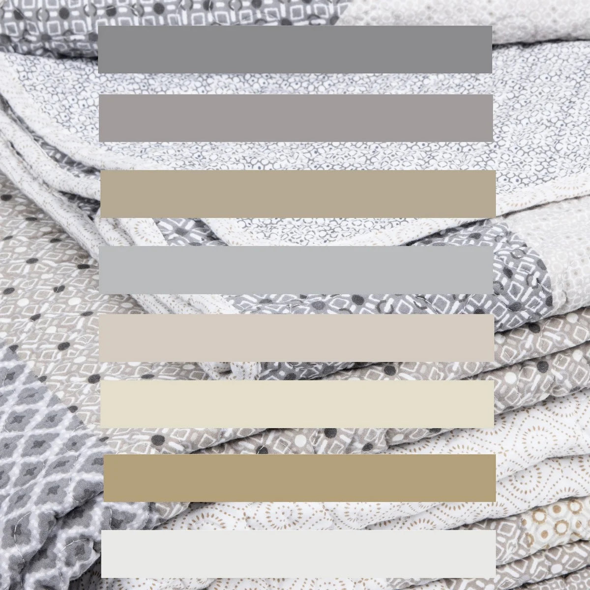 ETHAN MODERN LOOK GREY AND TAUPE QUILTED DUVET COVER