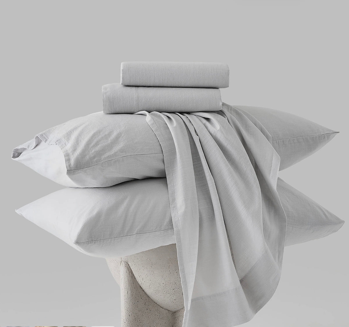Hush Cloud Relaxed Weave Sheet Set - Fog