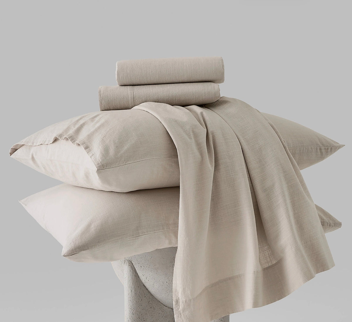 Hush Cloud Relaxed Weave Sheet Set - Sand