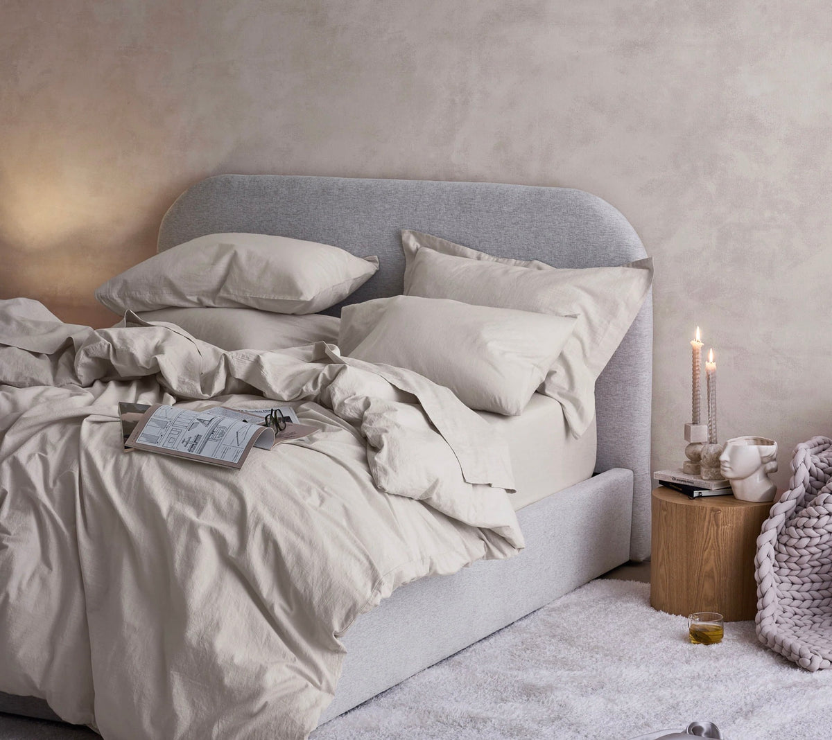 Hush Cloud Relaxed Weave Sheet Set - Sand