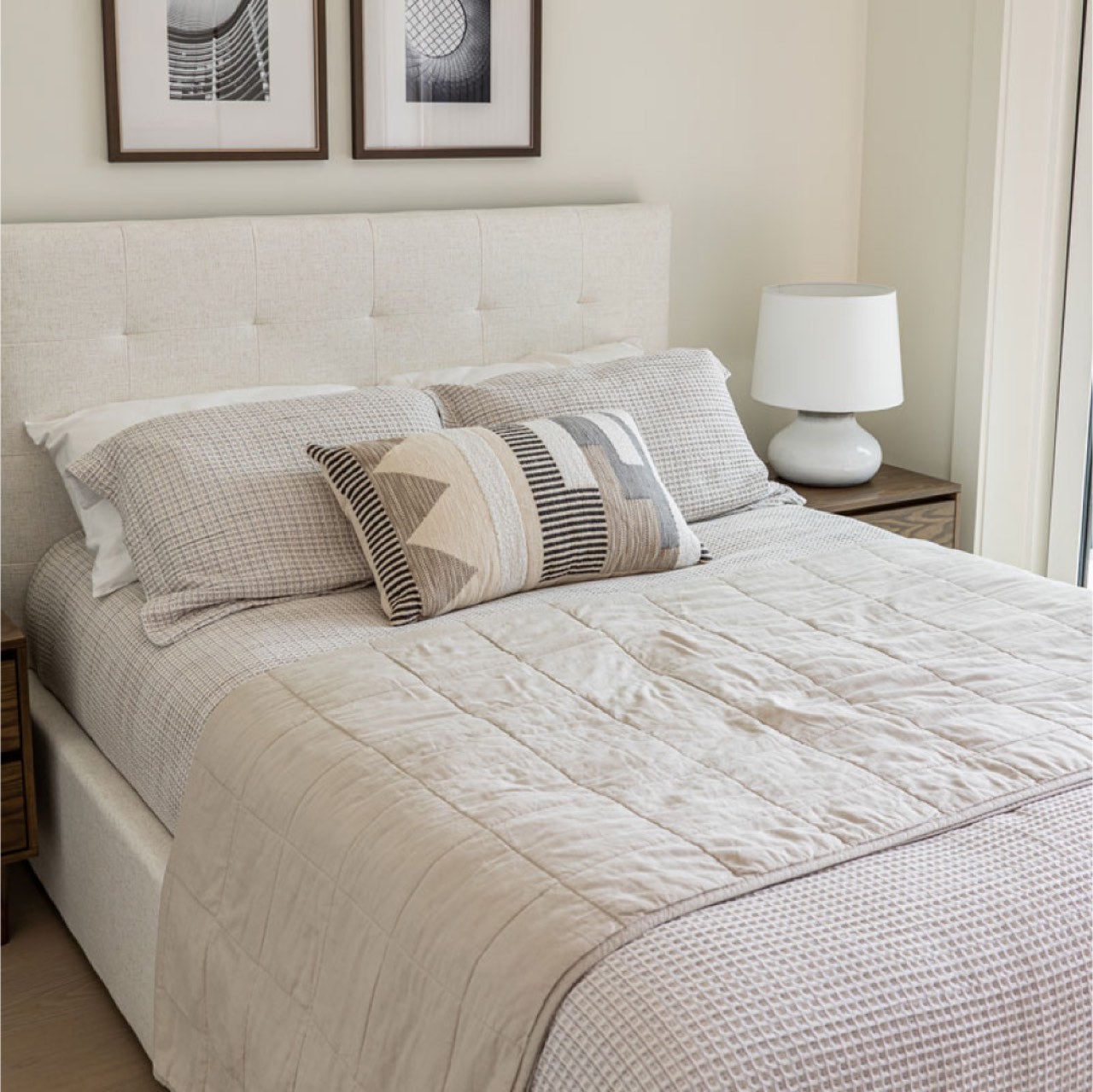 June Queen Bed - Cream - King