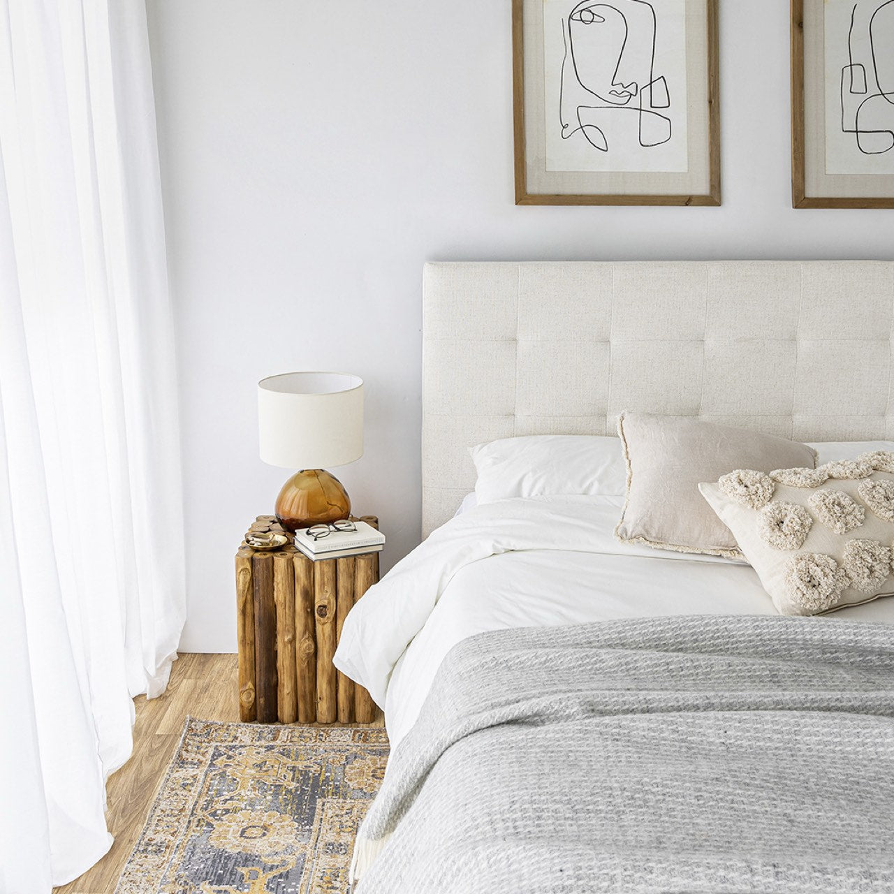June Queen Bed - Cream - King