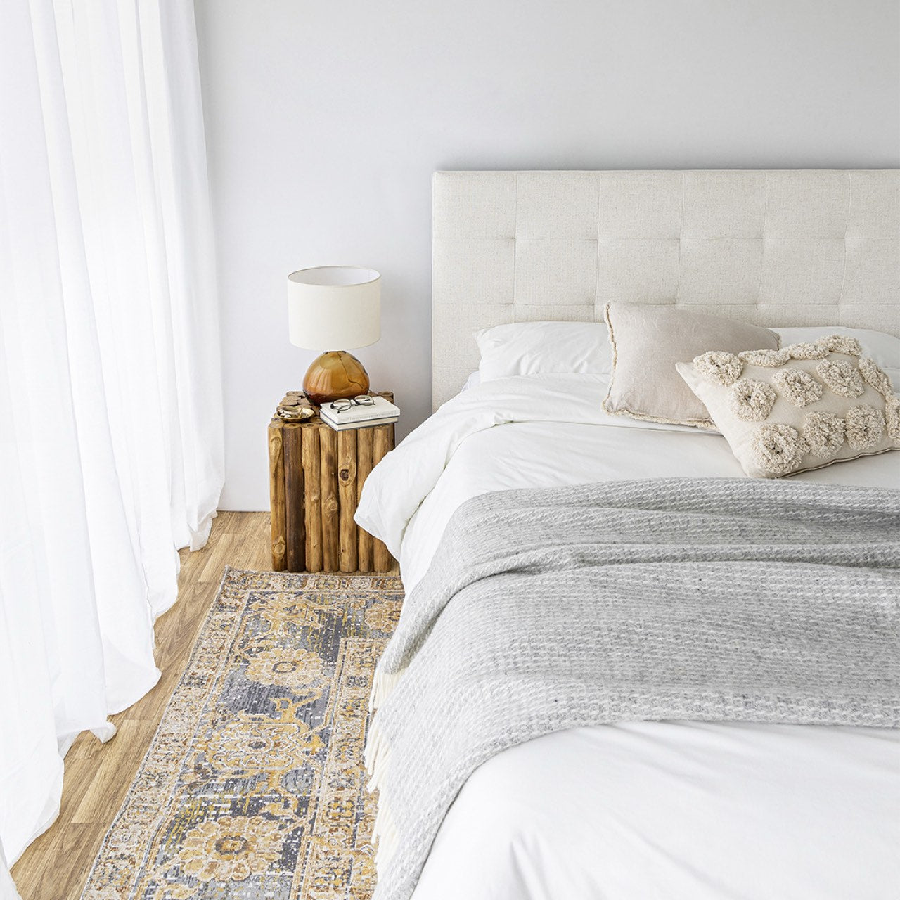June Queen Bed - Cream - King