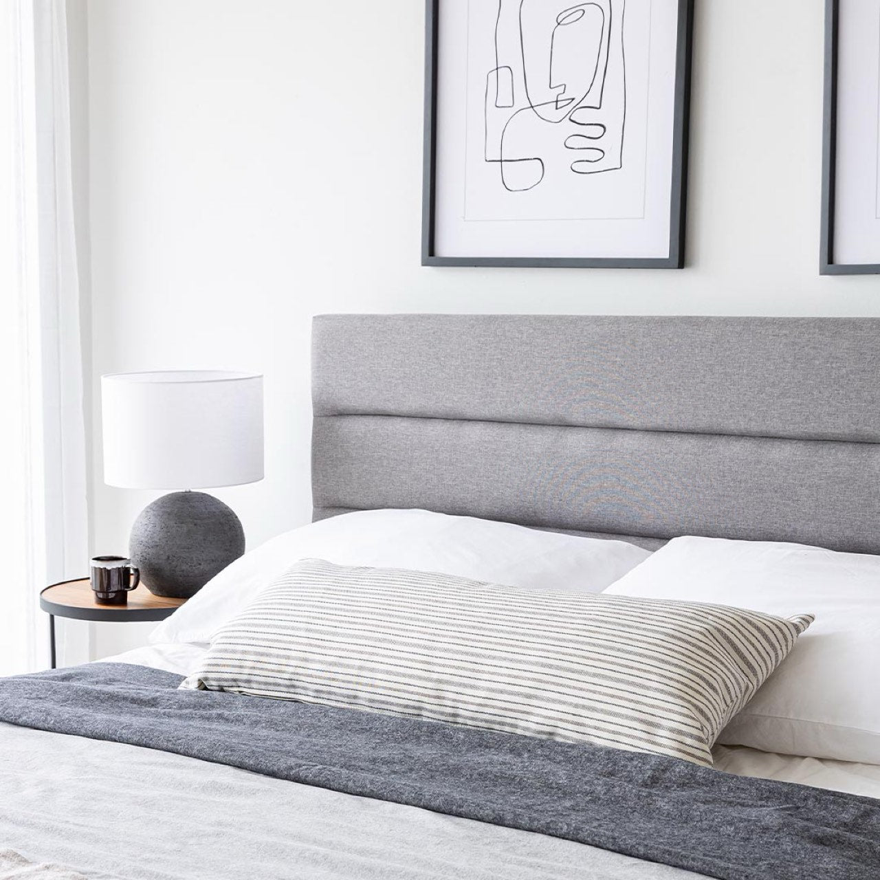 Justin King Storage Bed - Greige