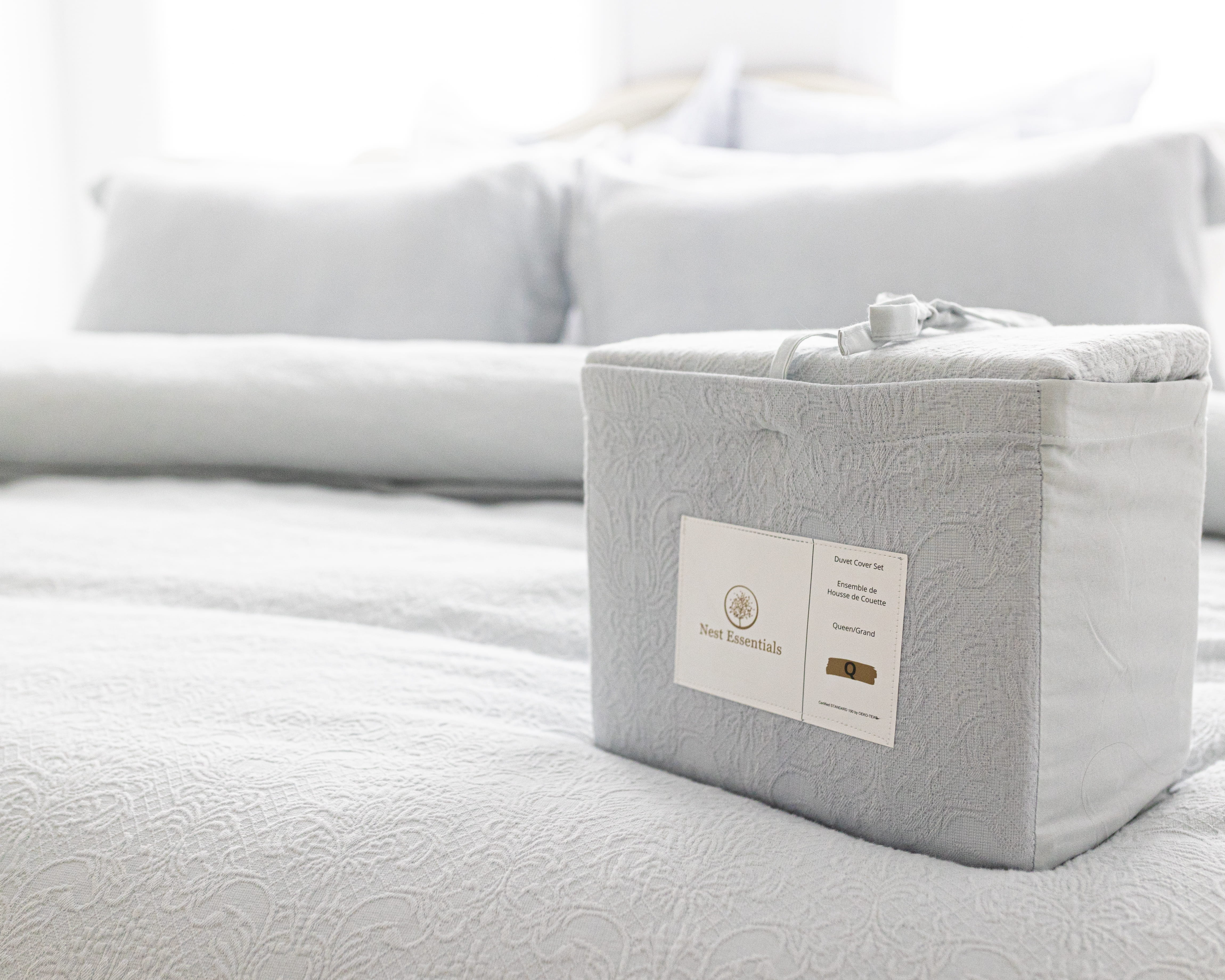 Floral Matalease Jacquard Duvet Cover Set - Ice Melt Color - 100% Cotton
