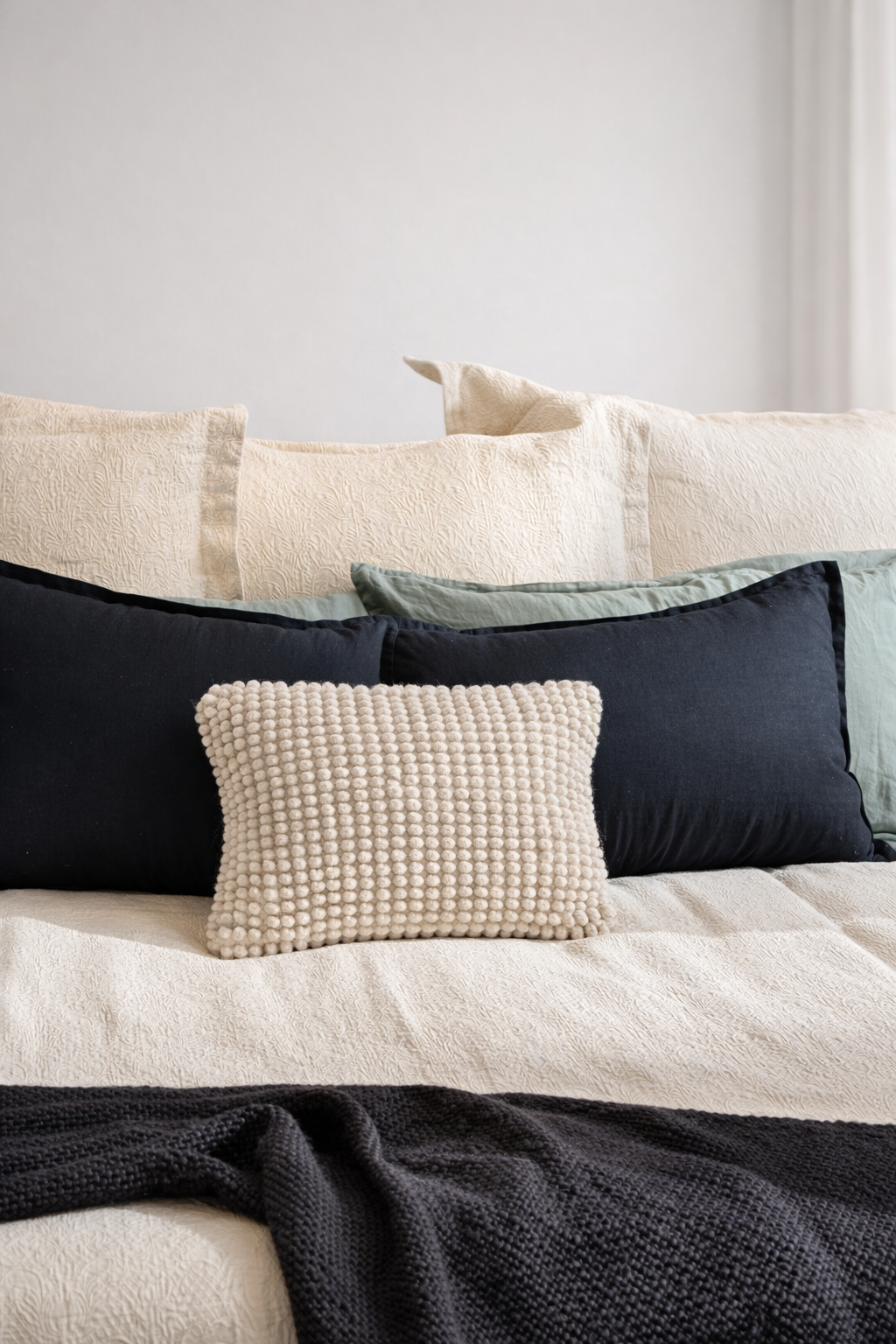 Floral Matalease Jacquard Duvet Cover Set - Natural Cotton Color - 100% Cotton