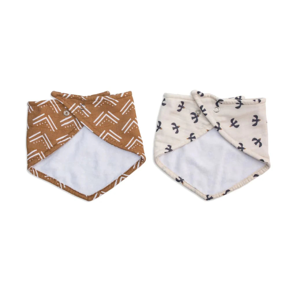 Mud Cloth & Black Birds - Bandana Baby Bibs