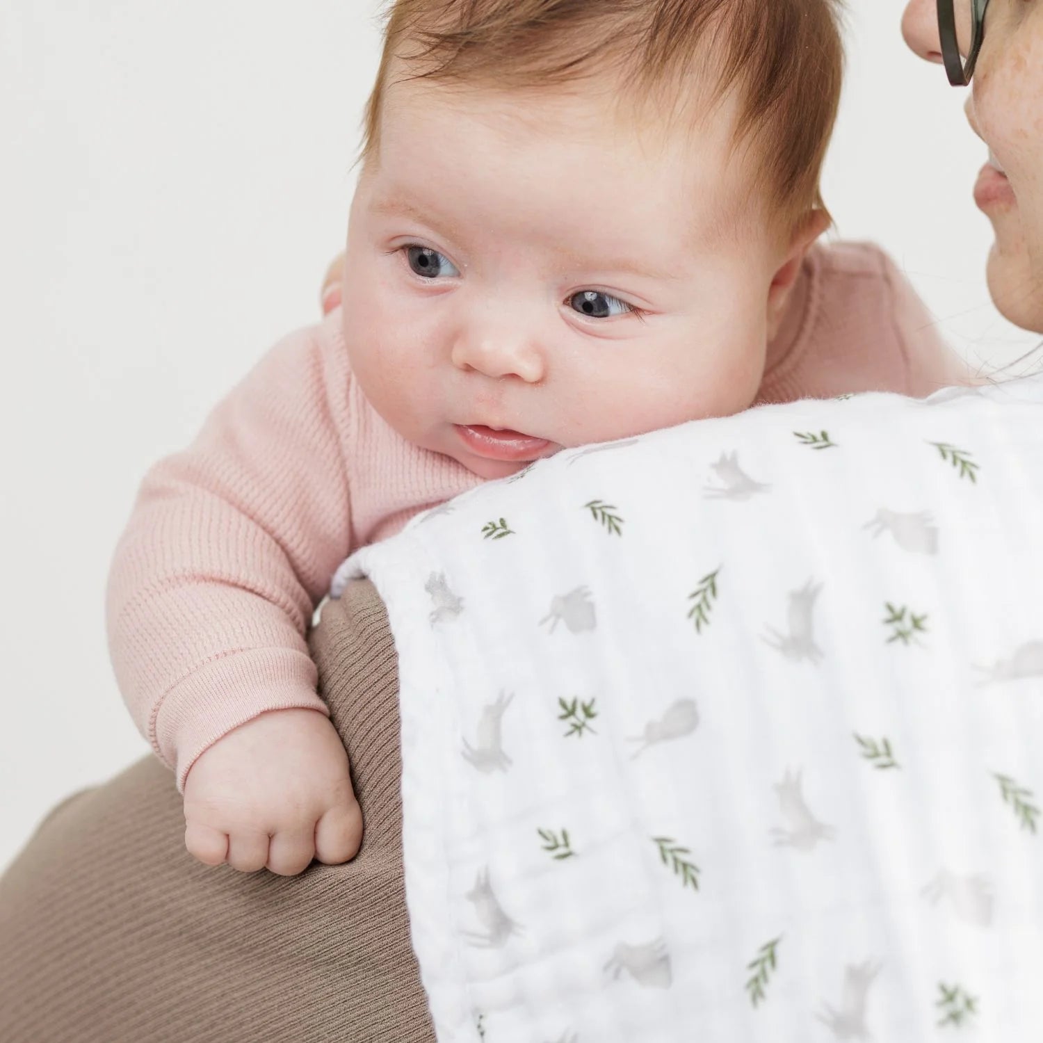 Bunnies & Fern - Muslin Baby Burp Cloths