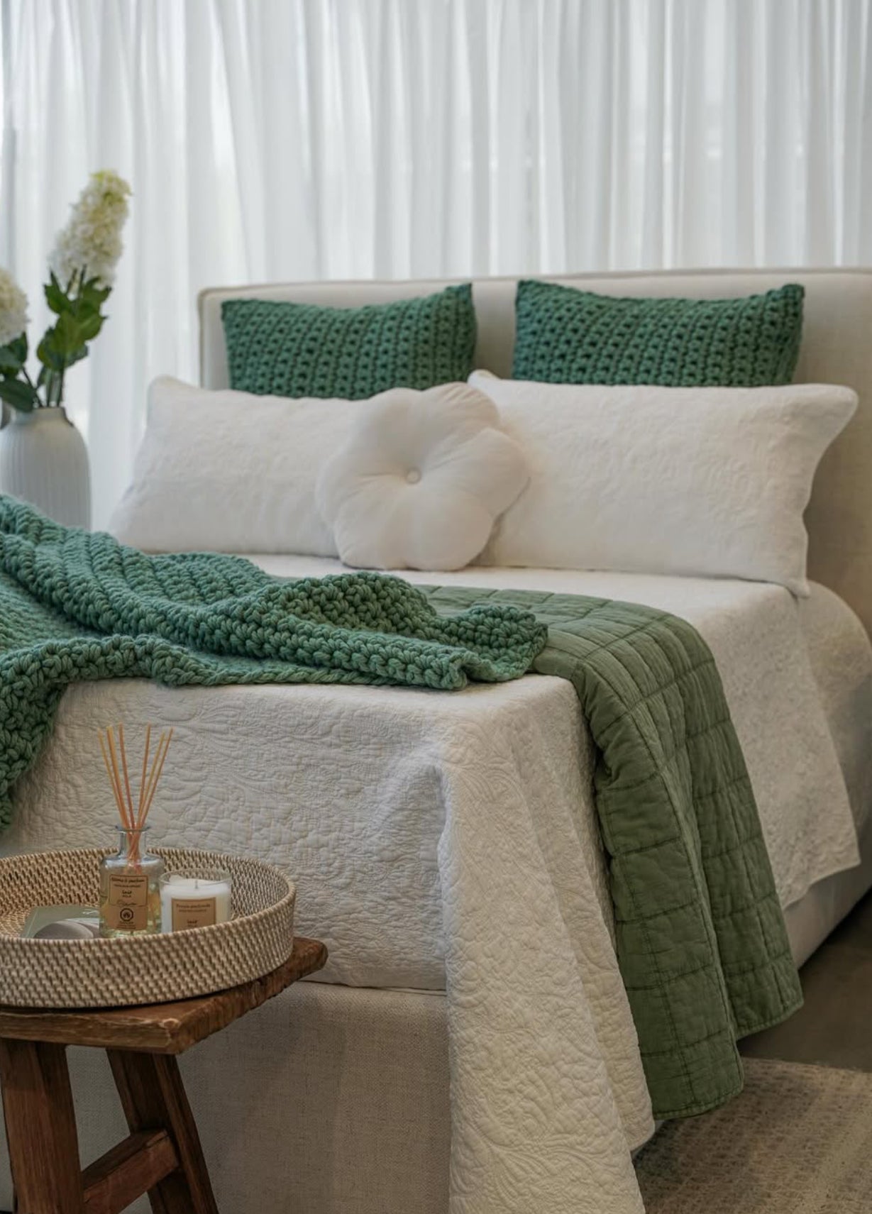 Cream Flower Cushion