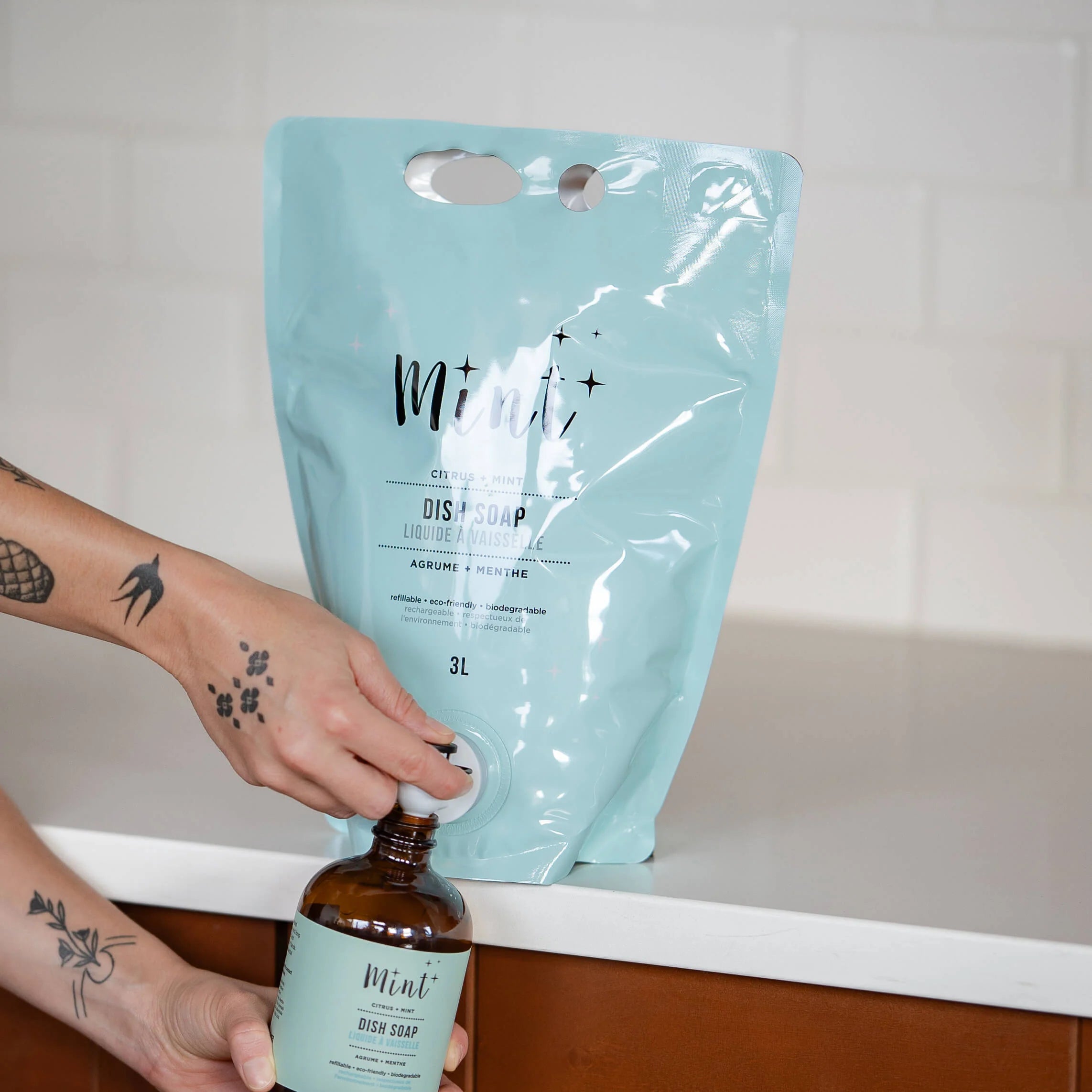 Mint Dish Soap - Party Pouch (Refill)