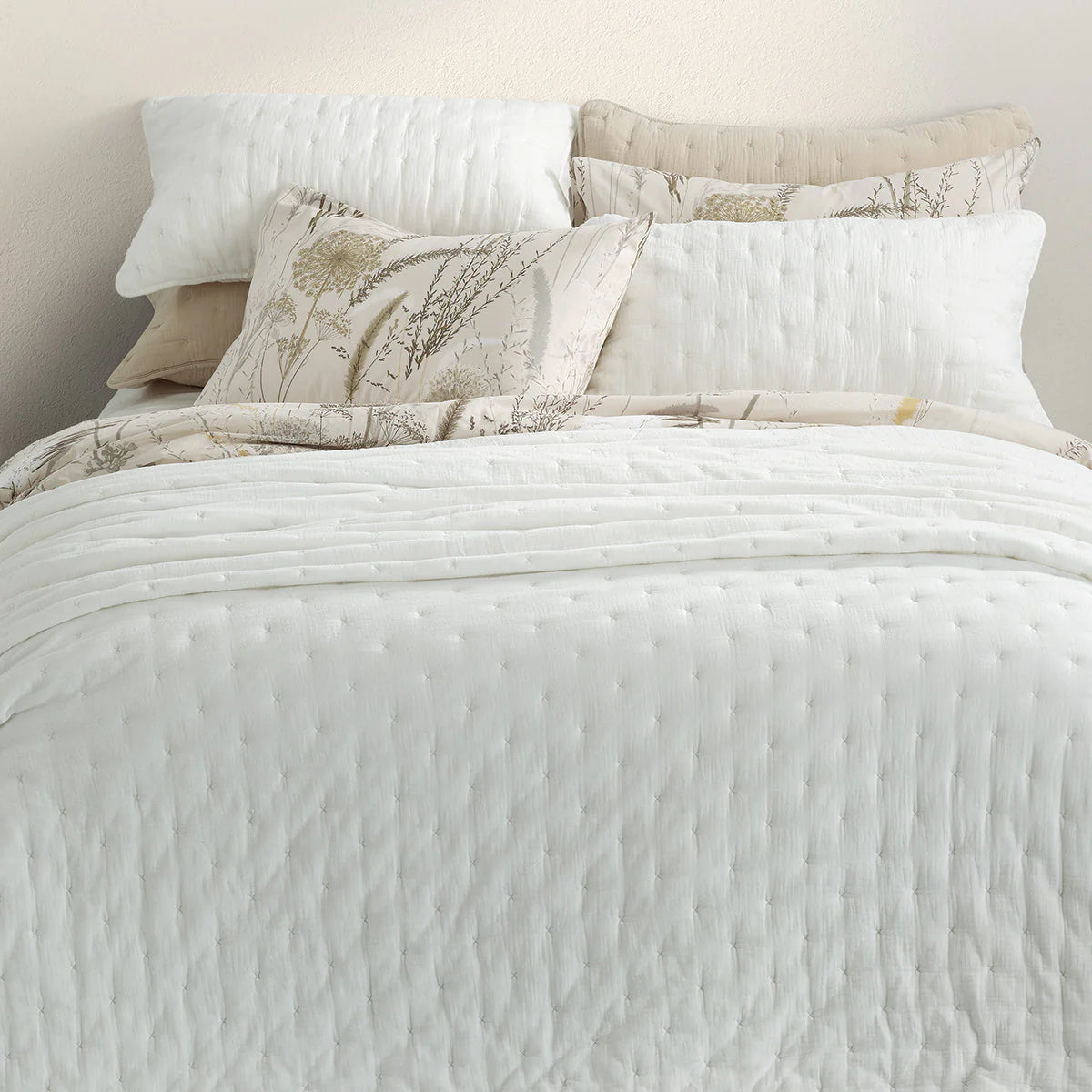 MUSLIN COTTON SOLID WHITE QUILT