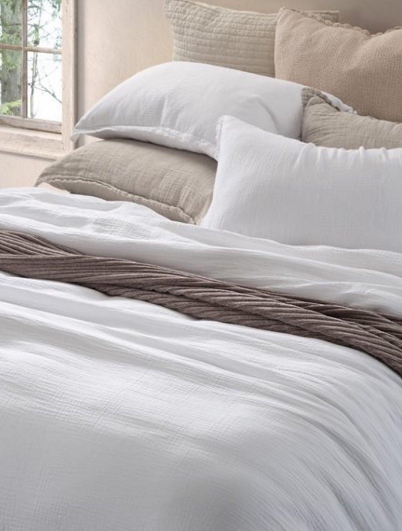 MUSLIN SOLID WHITE DUVET COVER