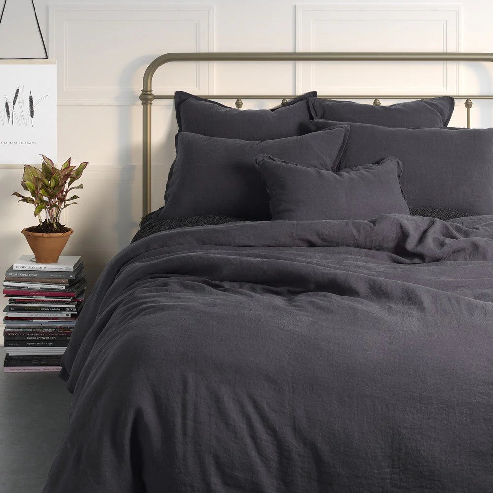 Linen Duvet Cover – Charcoal Black - 100% Belgian Linen