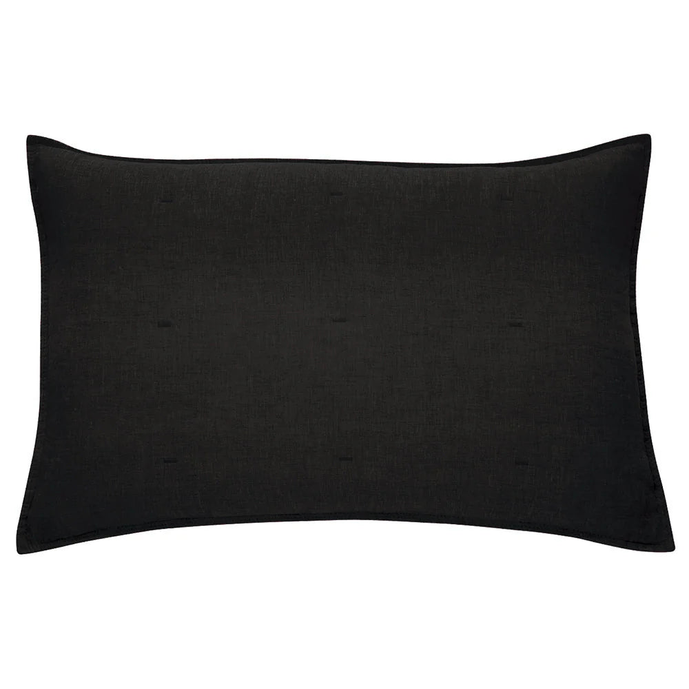 Linen Pillow Sham - Charcoal Black - 100% Belgian linen