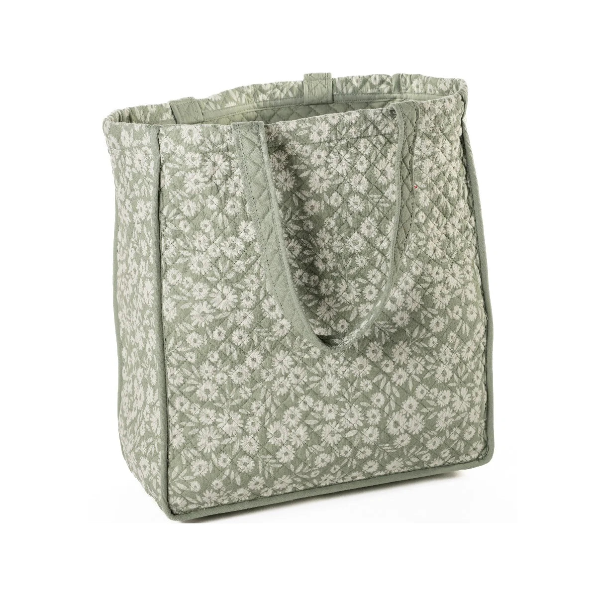 MAGGIE GREEN TOTE BAG WITH SMALL FLOWERS