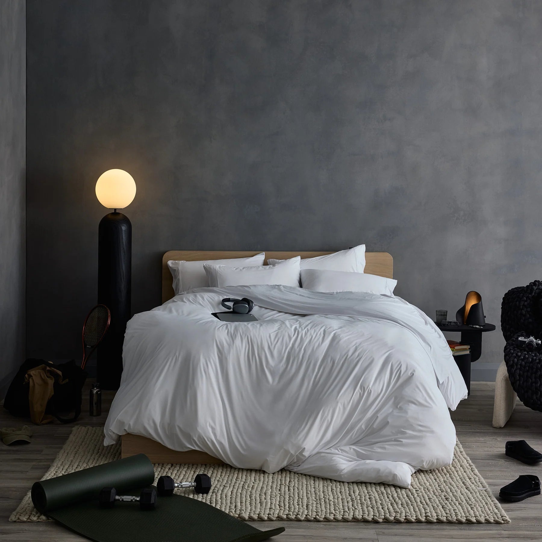 Hush Cotton Sateen Duvet Cover Set | King | Includes One Duvet Cover, and Two Shams | Soft | 400 Thread Count Cotton Sateen Weave | White