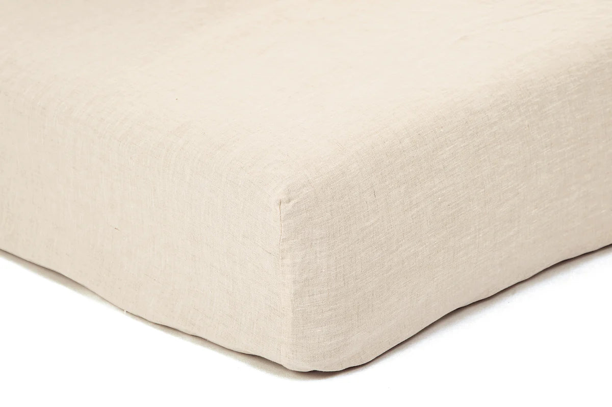 Linen Fitted Sheet – Natural - 100% Belgian Linen