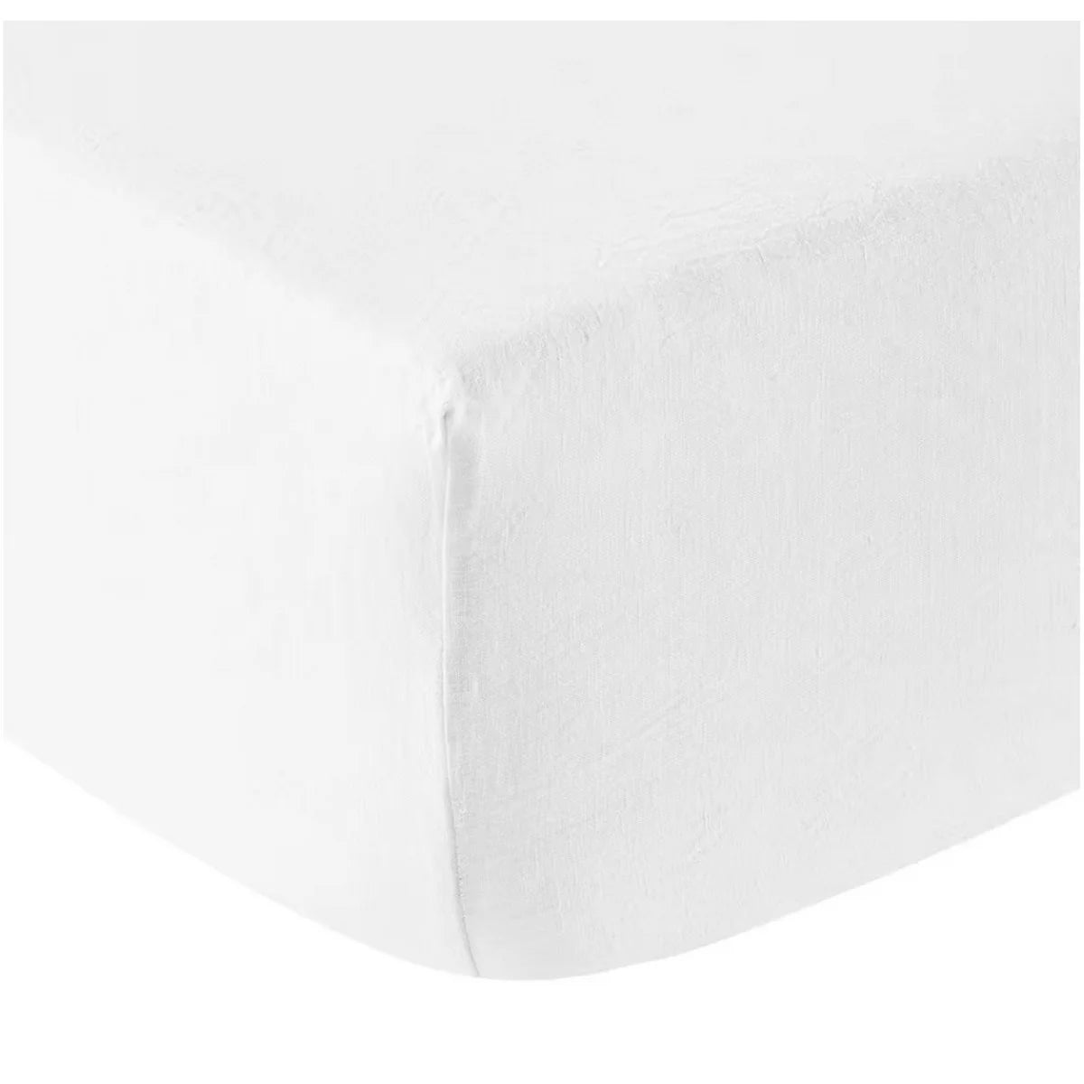 Linen Fitted Sheet – White - 100% Belgian Linen