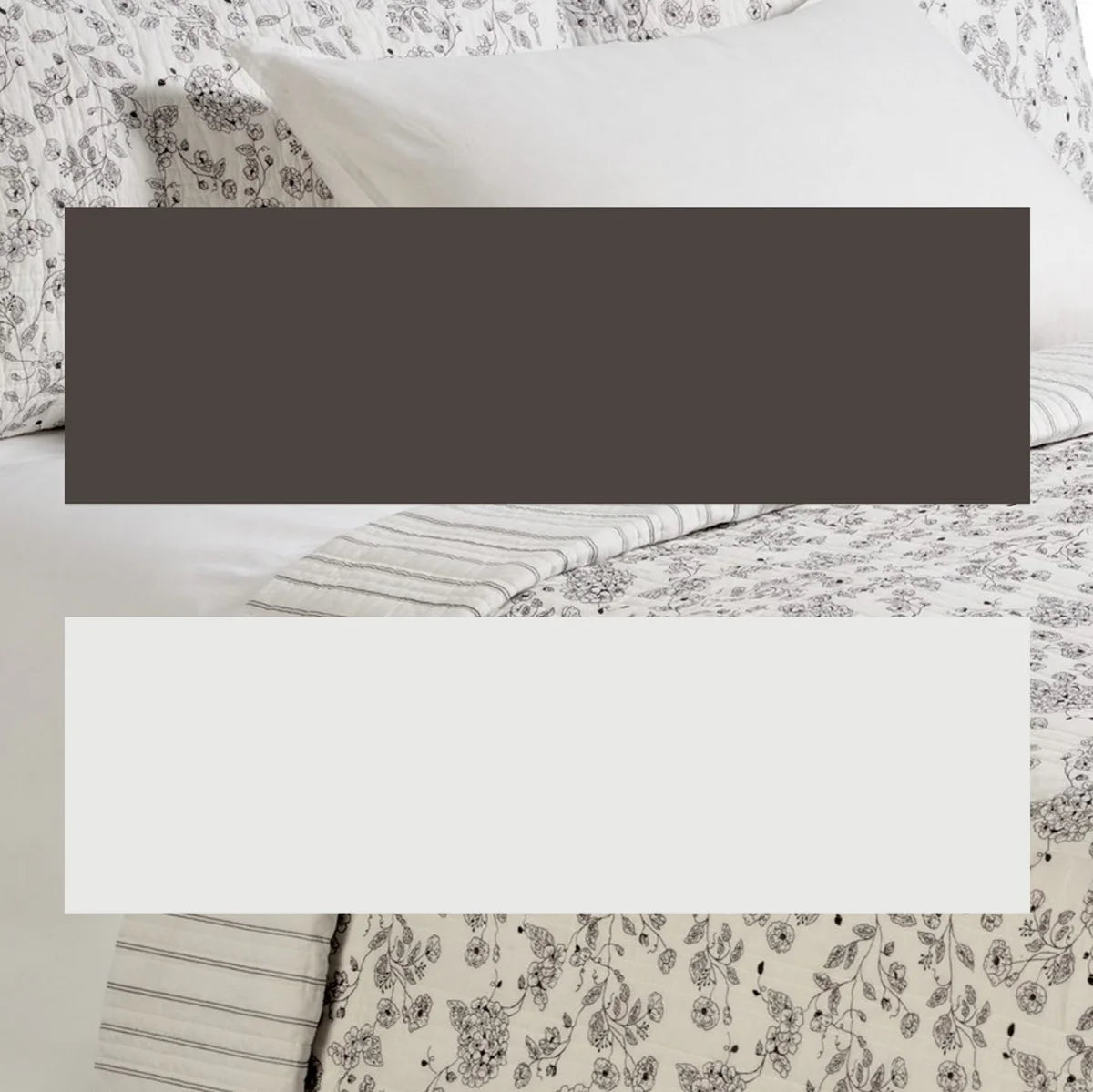 CHOCOLATE BROWN FLORAL QUILT CAMPAGNE