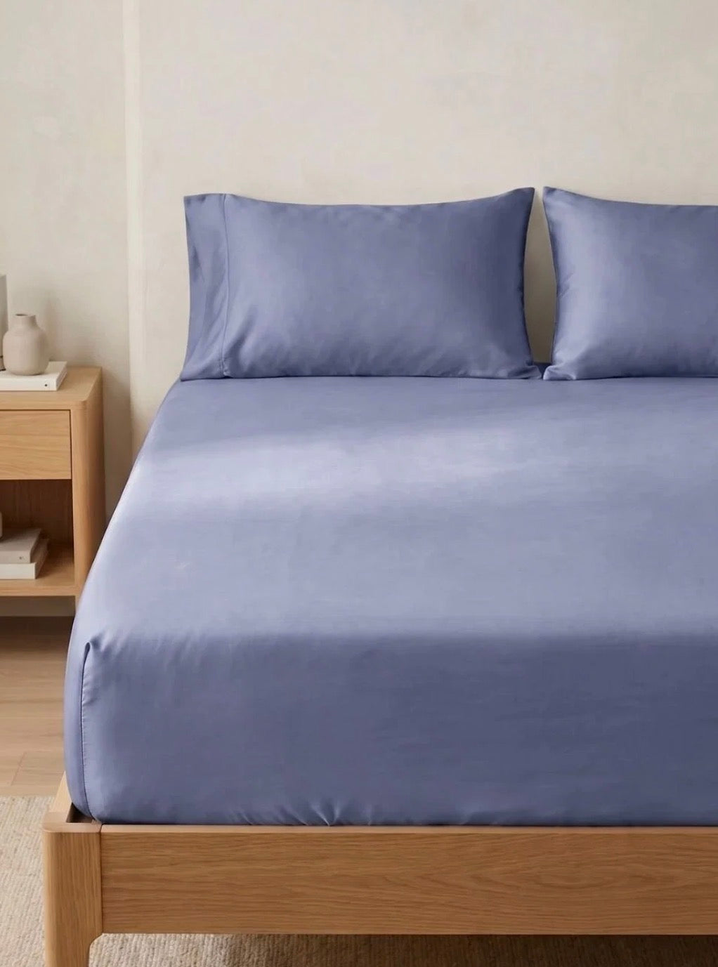 Mineral Blue Bamboo Fitted Sheet – Ultra Soft 400 Thread Count