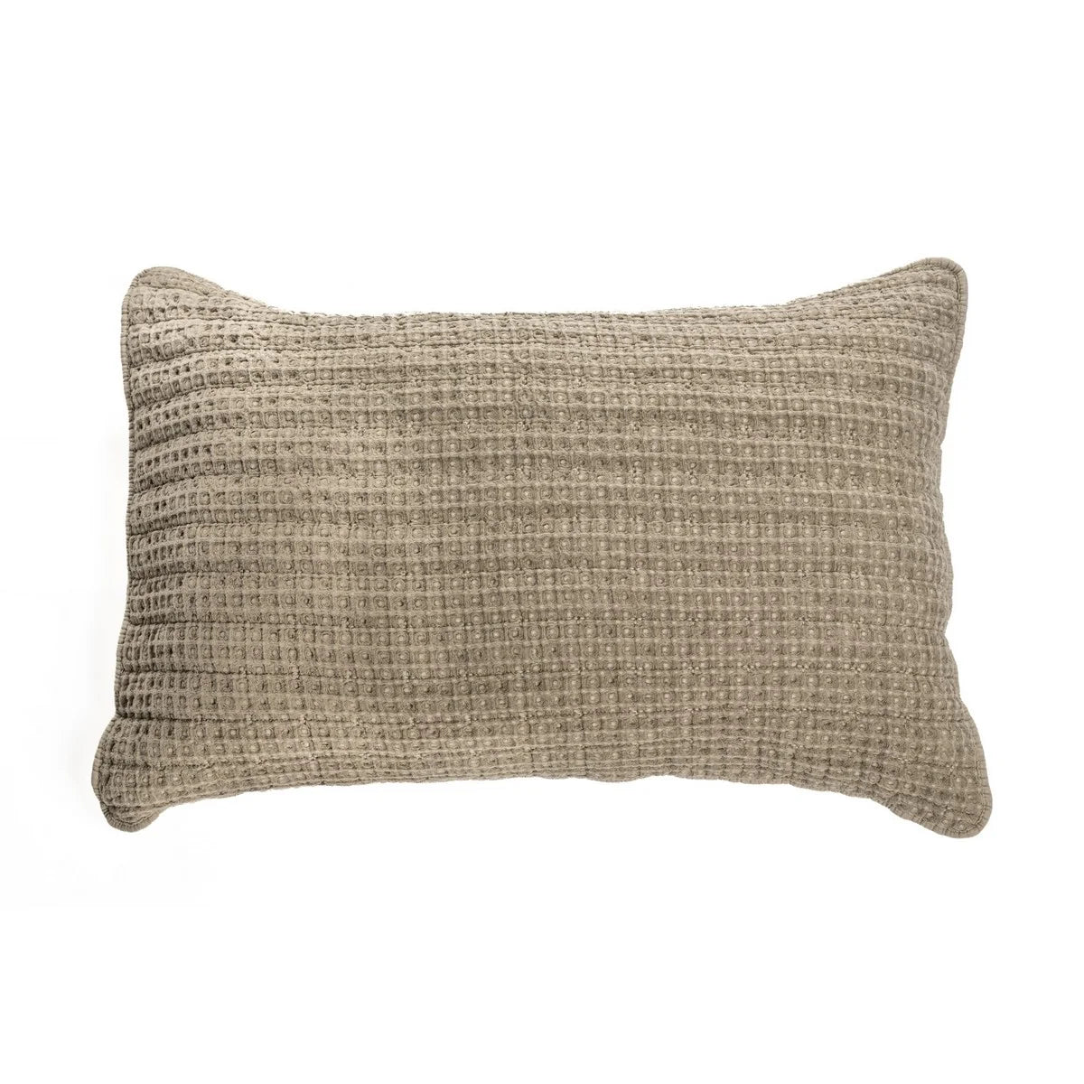 SPIRIT TAUPE WAFFLE COTTON DECORATIVE PILLOW SHAM