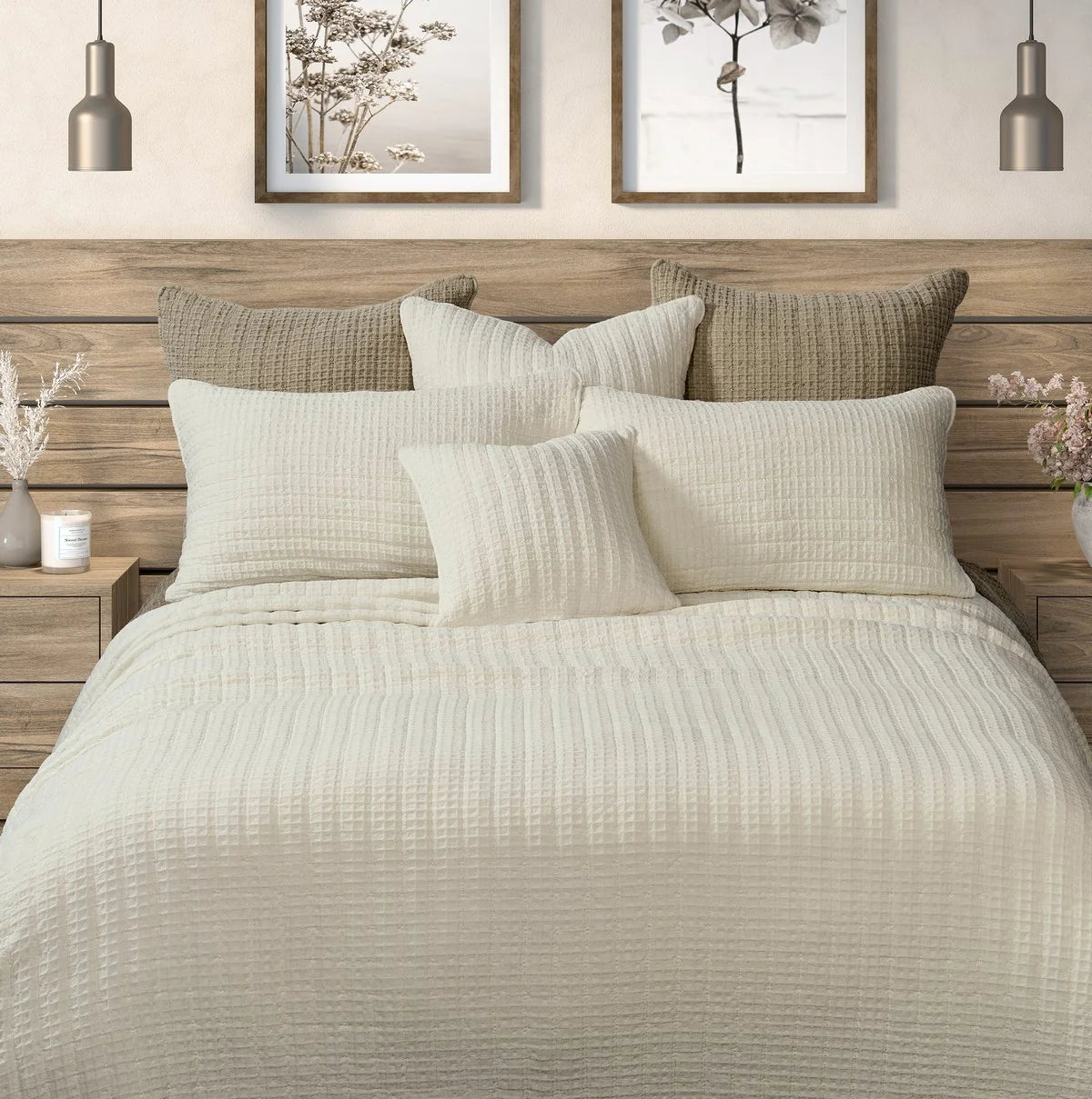 SPIRIT CREAM WAFFLE COTTON QUILT