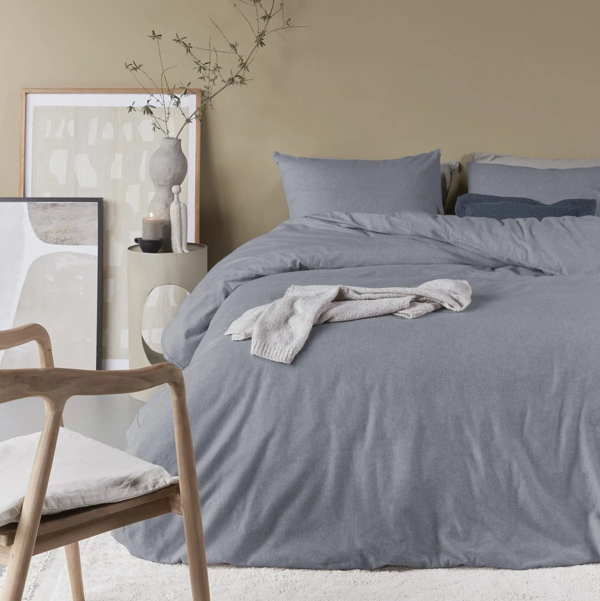 BONHEUR GREY FLANNEL DUVET COVER