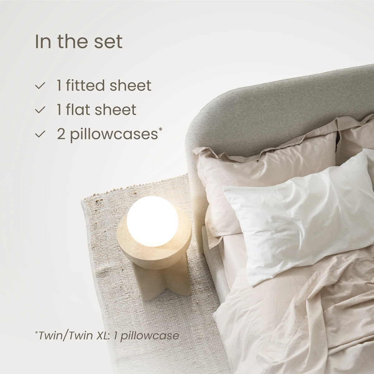 Hush Cloud Relaxed Weave Sheet Set - Fog