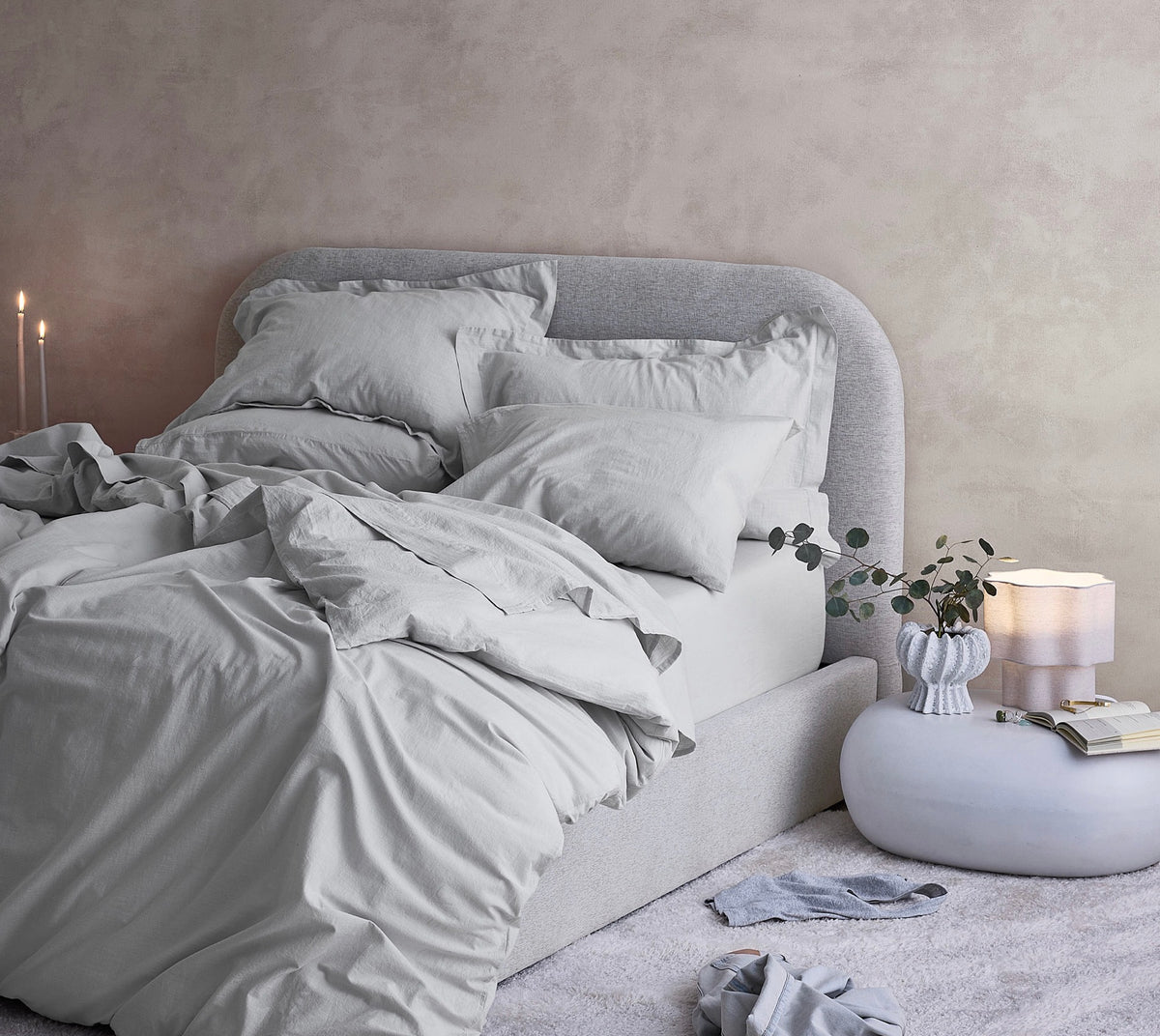 Hush Cloud Relaxed Weave Sheet Set - Fog