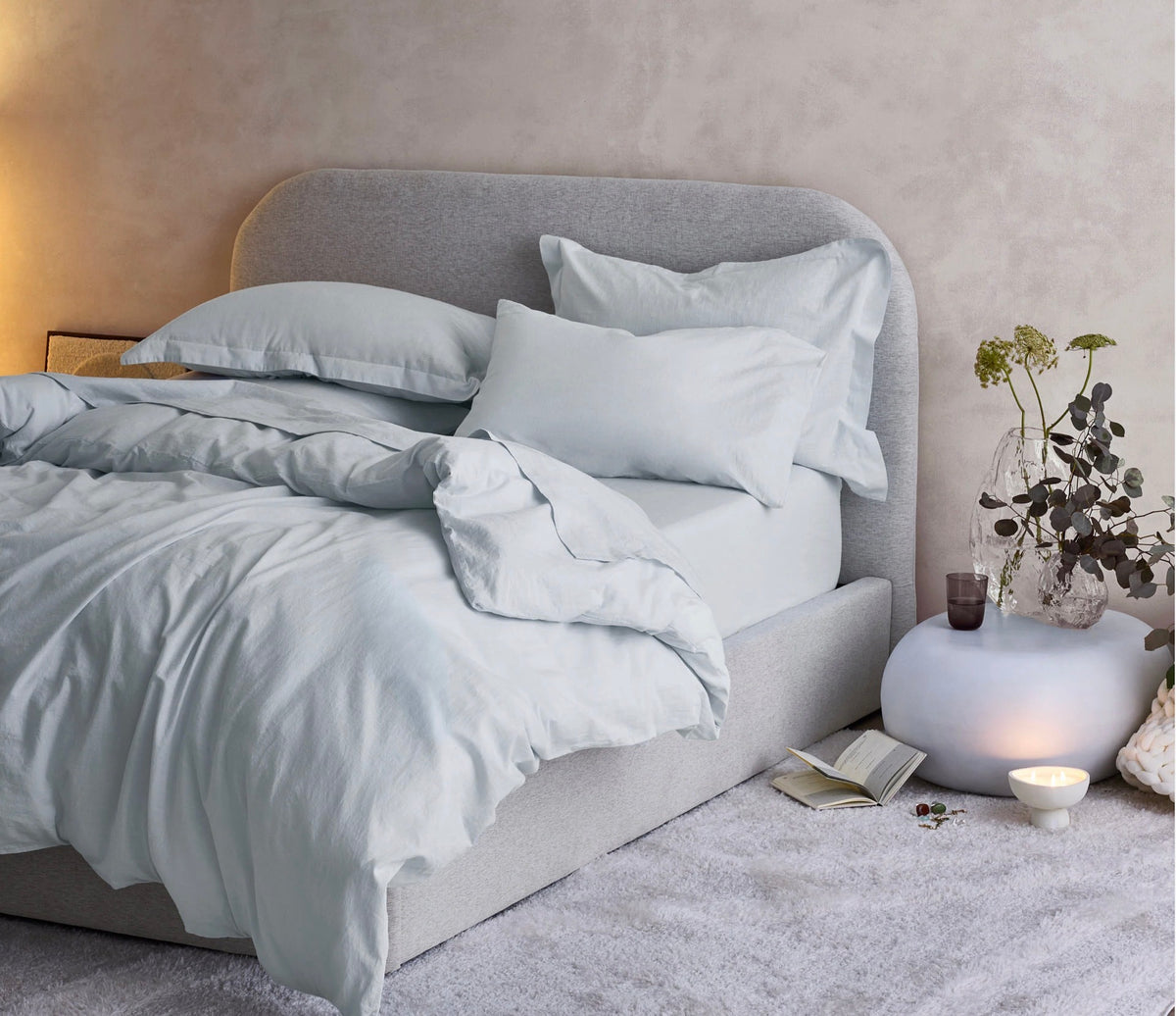Hush Cloud Relaxed Weave Sheet Set - Sky