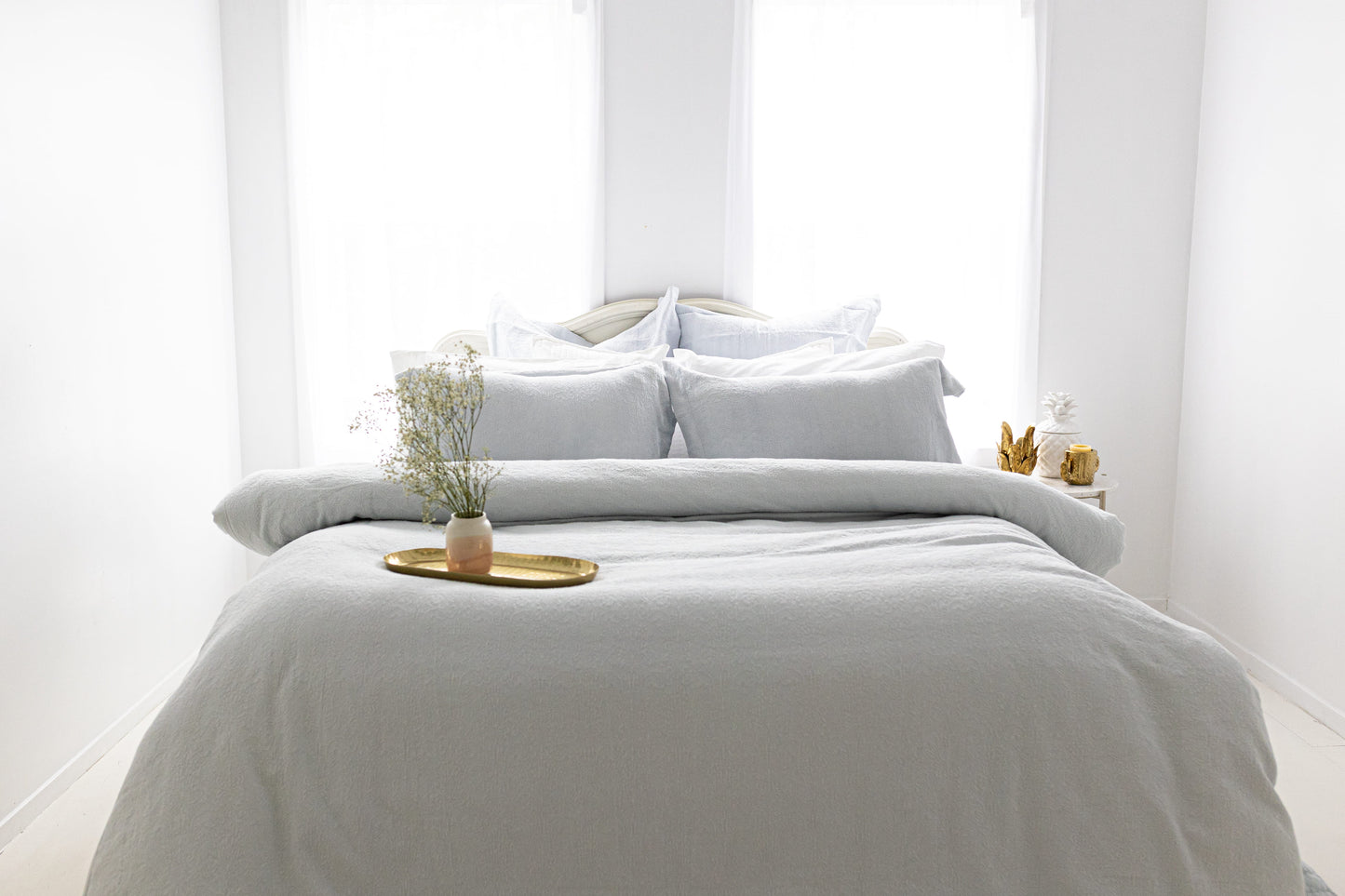 Floral Matalease Jacquard Duvet Cover Set - Ice Melt Color - 100% Cotton